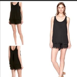 Black Michael Stars Romper with Tassles
